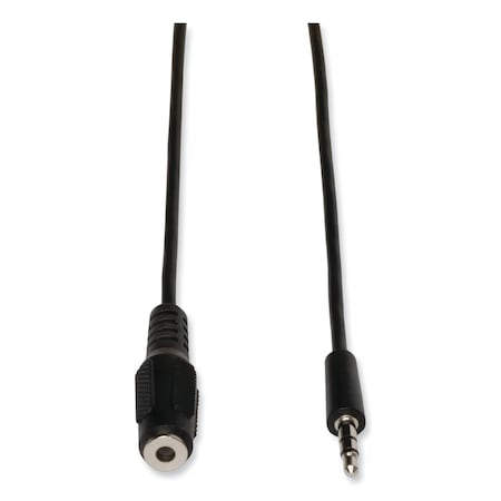 Mini Stereo Audio Extension Cable For Speakers And Headphones M/F, 3.5mm, 6 Ft, Black